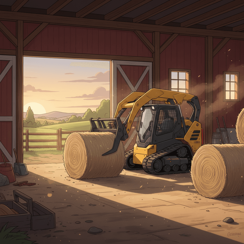 Compact track loader used for agriculture & farming